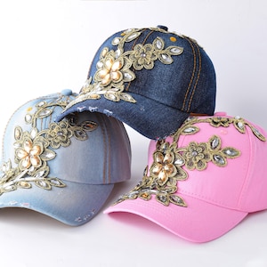 Women Adjustable Rhinestone Bling Hat, Bedazzled Rhinestone Hat, Bling Baseball Cap, Embellished Rhinestone Hat, Sparkly Hat, Gift For Her
