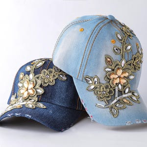 Women Adjustable Rhinestone Bling Hat, Bedazzled Rhinestone Hat, Bling Baseball Cap, Embellished Rhinestone Hat, Sparkly Hat, Gift For Her