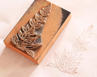 Vintage French Botanical Rubber Stamp 1960s