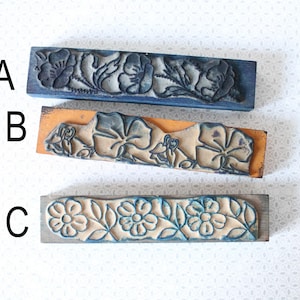 Antiker Französischer Blumen Fries Stempel - Textile & Paper Arts