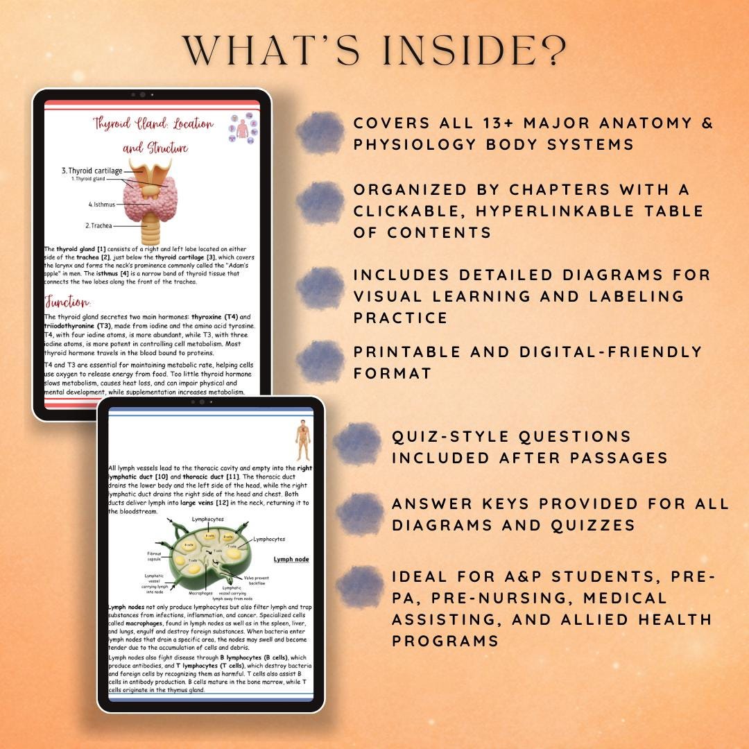 Anatomy & Physiology Study Guide PDF | 200+ Page Body Systems Review ...