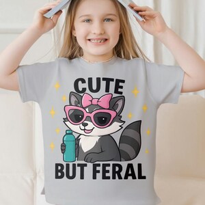Animal Graphic Toddler Tee, Cute But Feral Kids Shirt, Funny Toddler Gift, Playful Summer Shirt, Cute Toddler Clothes, Kids Animal Tee