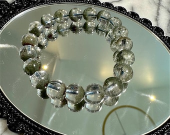 Green Phantom Quartz Bracelet 10.4mm | High Grade 6A+ | Natural Phantom | Growth & Abundance Crystal | Spiritual Healing Stone
