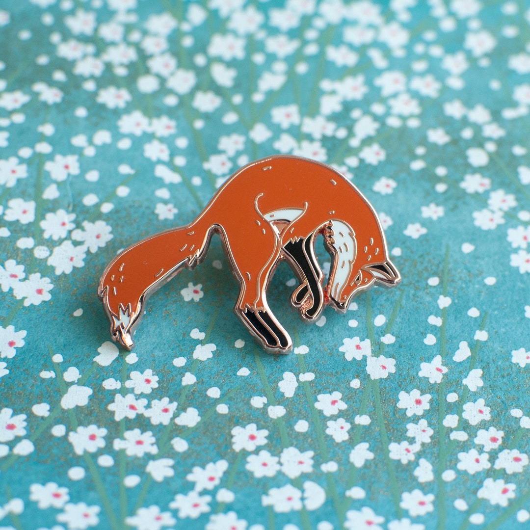 Jumping Red Fox - 1.5" Hard Enamel Pin - Etsy