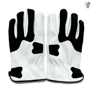 Black and White Leather Gloves | Two-Tone Work and Driving Gloves | Durable Handmade Men’s Fashion Gloves
