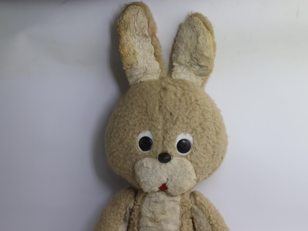 Vintage Plush Bunny Toy, Soft Stuffed Animal, Retro Soviet Kids Toy ...