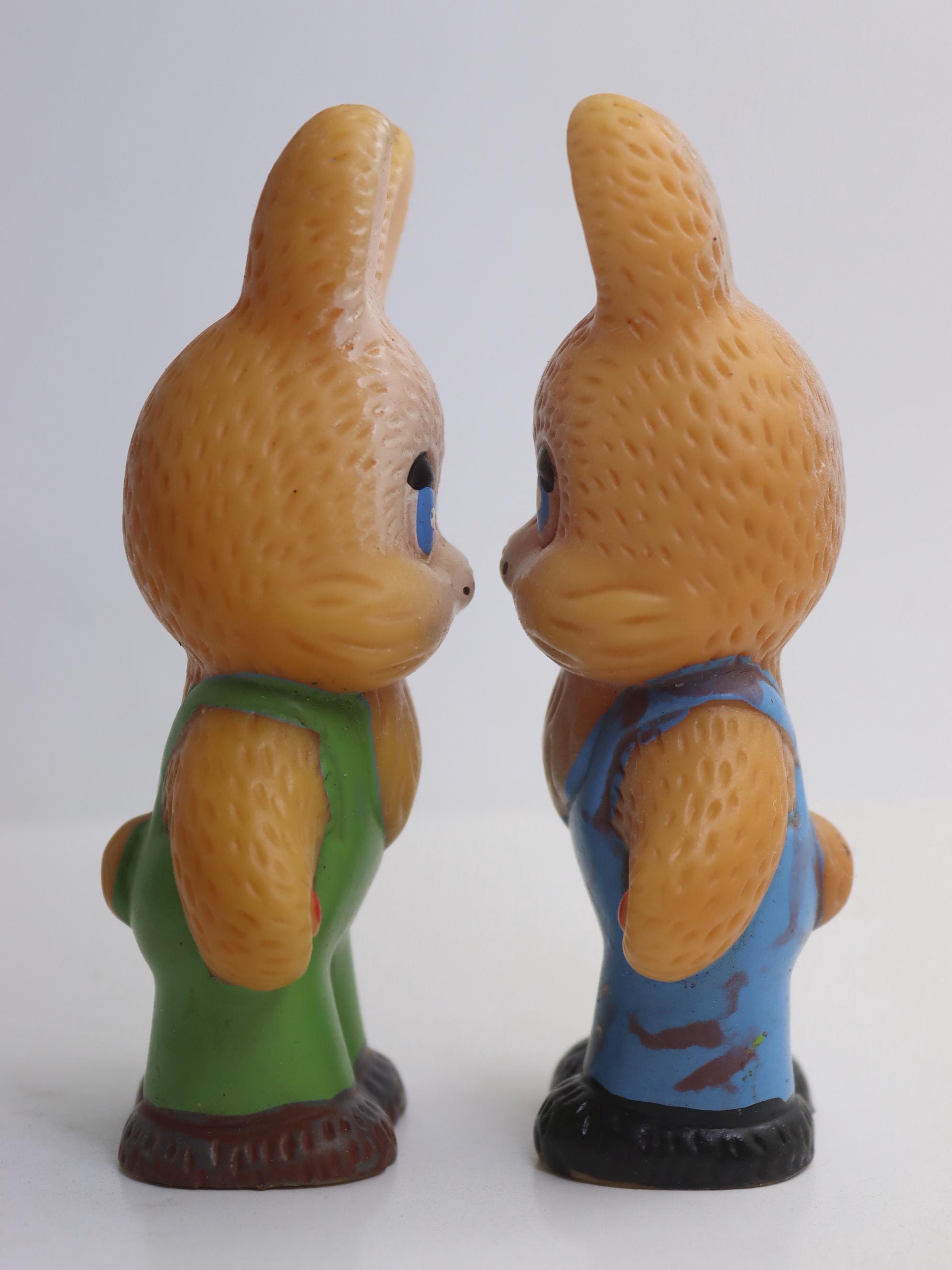 Vintage Rubber Bunny USSR 12 Cm — 1970s Soviet Toy — Collectible Vinyl ...