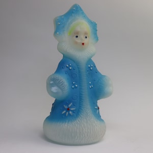 Delicate Vintage Plastic New Year Snow Maiden Toy Made in USSR