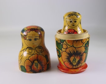 Grande Poupée Russe Matriochka En Bois Peint – Sculpture Artisanale Signée