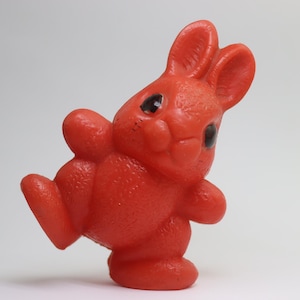 Adorable Vintage Plastic Happy Bunny Toy Made in USSR