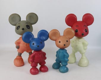 Funny Vintage Plastic Little Mouse Toy Made in USSR