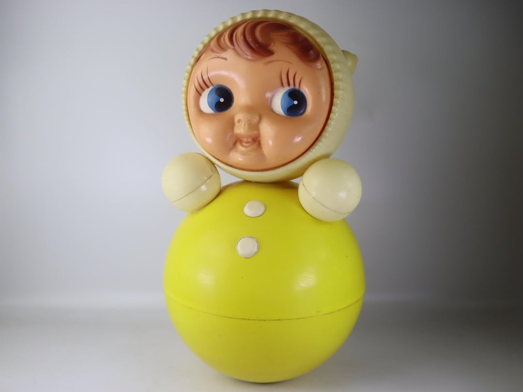Vintage USSR Roly Poly Toy – 1960s Celluloid Jingle Doll – Soviet ...