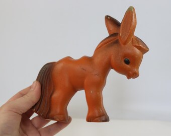 Rare Vintage Soviet Rubber Horse Toy Humpbacked Horse 1950s USSR Factory Red Triangle