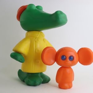 チェブラーシカとワニのゲナのぬいぐるみ、ソ連時代のヴィンテージ