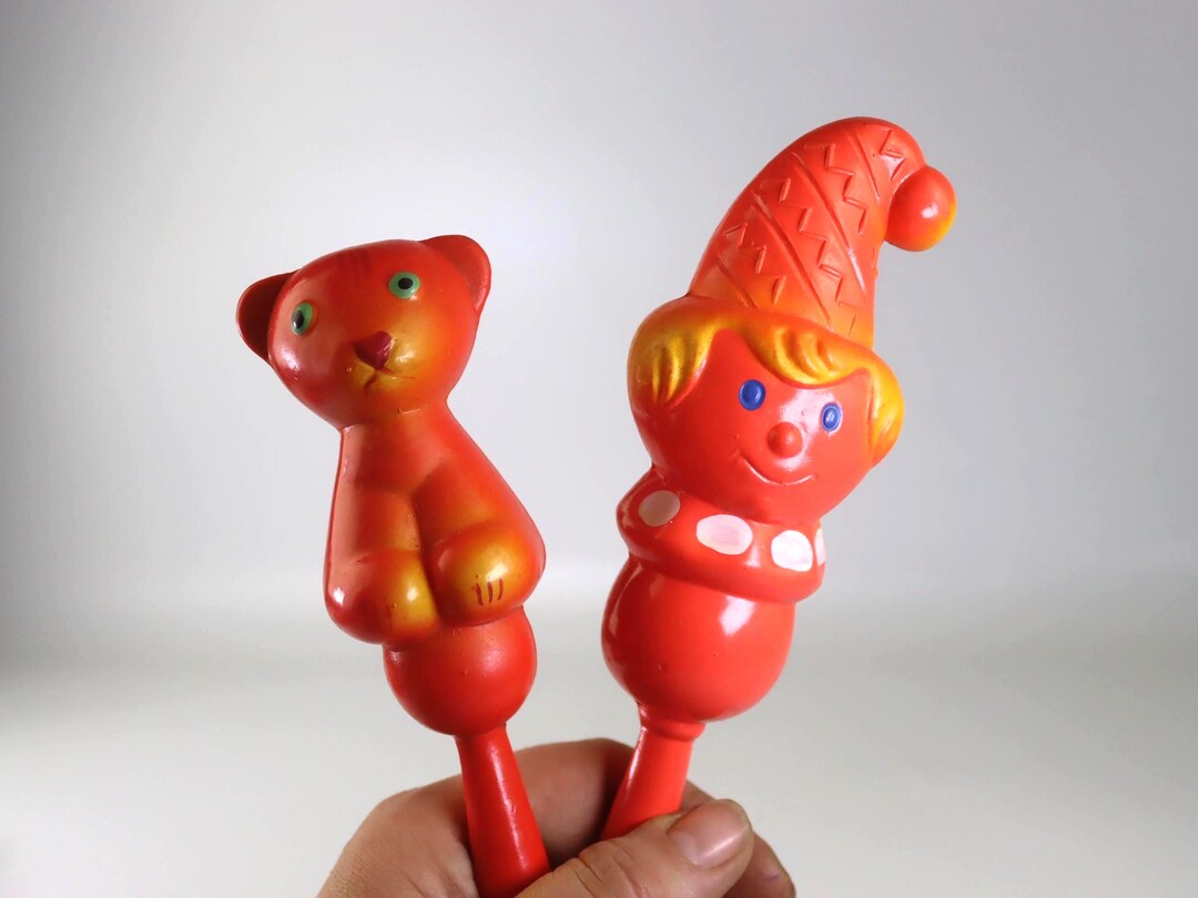 Soveit Rattle Vintage Soviet Celluloid Rattle Toy — Rare Tiger Clown Cat — Made in ...
