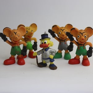 Vintage DDR Rubber Toys – East German Solid Rubber Mouse & Duck Figurines – 1980s Collectibles