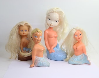 Lovely Vintage Rubber Mermaid Toy Made in GDR