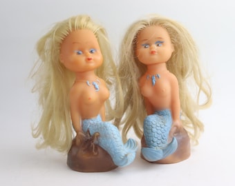 Lovely Vintage Rubber Mermaid Toy Made in GDR