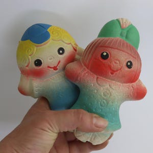 Lovely Vintage Rubber Flat Toy Made in USSR. Girl Boy Baby