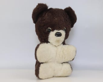 Vintage Soviet Teddy Bear Plush Toy 1970s USSR Stuffed Animal Brown Bear