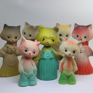 Adorable Vintage Rubber Toy Made in USSR Bear Cat
