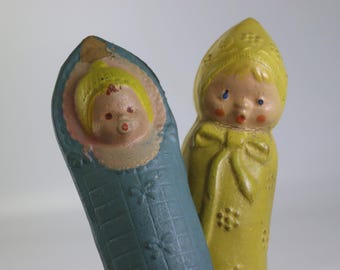 Cute Vintage Rubber Baby Made in USSR toy. Girl Boy Baby