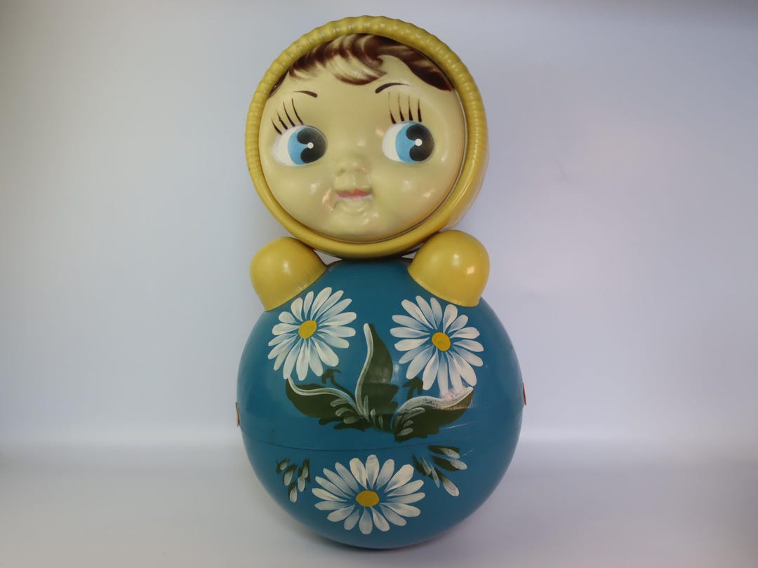 Vintage USSR Roly Poly Toy – 1960s Celluloid Jingle Doll – Soviet ...