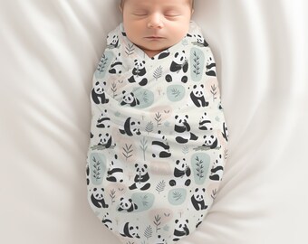Panda Baby Swaddle Blanket, Perfect for Newborns, Gender Neutral Design, Baby Shower Gift, Coming Home Accessory, Nursing Cover