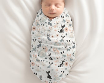 Chihuahua Baby Swaddle Blanket, Perfect for Newborns, Gender Neutral Design, Baby Shower Gift, Coming Home Accessory, Nursing Cover