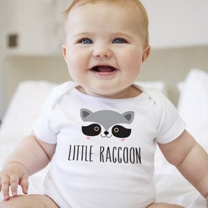 Woodland Baby Clothes for Boy or Girl, Raccoon Cotton Romper, Newborn to 24 Months