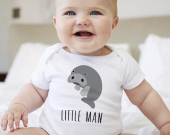 Manatee Baby Clothes Bodysuit for Baby Boy or Girl, Sizes Newborn to 24 Months, Baby Shower Gift, Coming Home Outfit, Baby Announcement