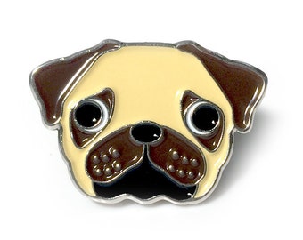 Pug Enamel Pin, Pug Gifts, Dog Enamel Pin, Puppy Pin, Hard Enamel Pin, Women's Accessory, Stocking Stuffer, Pug Jewelry