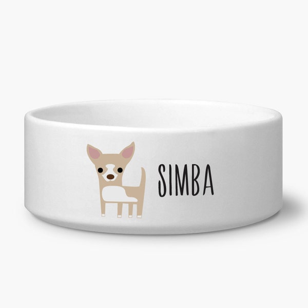 Personalize dog bowl, Chihuahua dog food bowl personalized with custom name