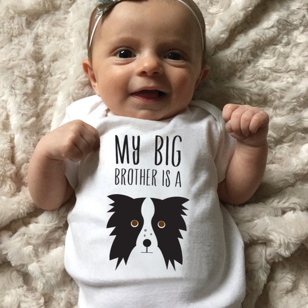 Border Collie Baby Kleidung Bodysuit Romper, Baby Junge oder Baby Mädchen, Schiffe schnell, Neugeborene bis 24 Monate, Baby Shower Geschenk, nach Hause kommen Outfit