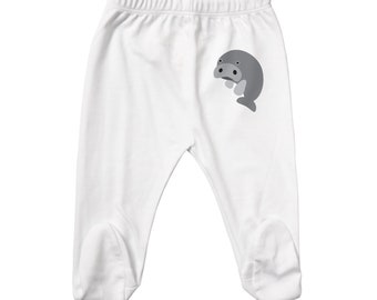 Manatee Baby Pants with Feet for Baby Boys and Baby Girls, Small, Medium, and Large Sizes, Baby Shower Gift, Coming Home Outfit, Unisex