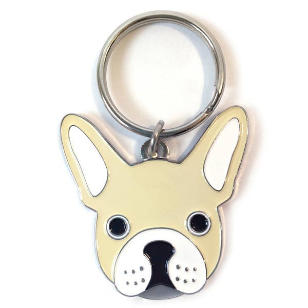 French Bulldog Enamel Key Chain for Home or Car, Unisex Gift, French Bulldog Present