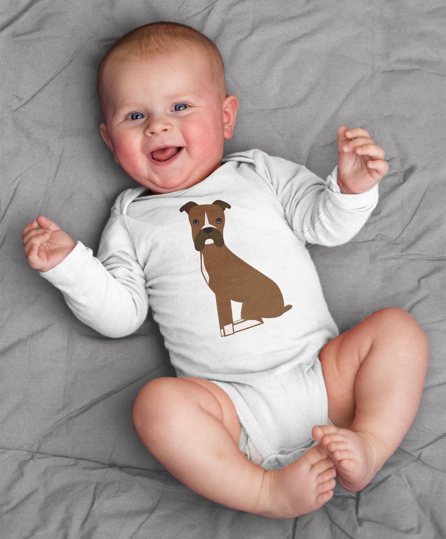 Boxer Dog Baby Clothes Bodysuit Romper One Piece for Baby Boy