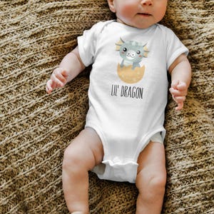 Dragon Baby Bodysuit, Personalized Coming Home Outfit, Fantasy Baby Shower Gift for Baby Boy
