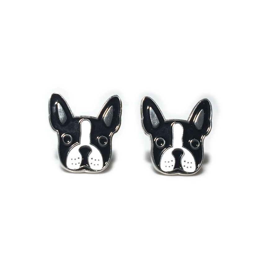 Boston Terrier Pierced Earrings for Women Teen or Girls Gift - Etsy