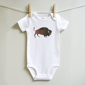 Buffalo Cotton Baby Bodysuit for Boy or Girl, Sizes Newborn to 24 Months