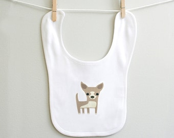 Chihuahua Baby Burp Bib for Baby Boy or Baby Girl, Gender Neutral Design, Baby Shower Gift, 100% Super Soft Cotton