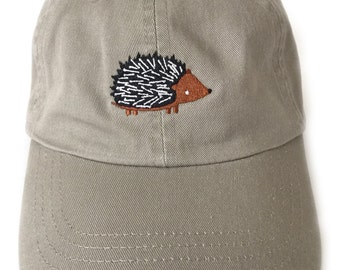 Embroidered Hedgehog Baseball Cap for Men, Women or Teens, Birthday, Holiday, Bridesmaid, Groom, Unisex Gift