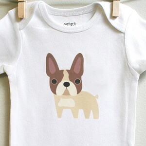 French Bulldog Baby Clothes Bodysuit Romper for Baby Boy or Baby Girl, Coming Home Outfit, Baby Shower Gift, Gender Neutral Baby Gift image 2