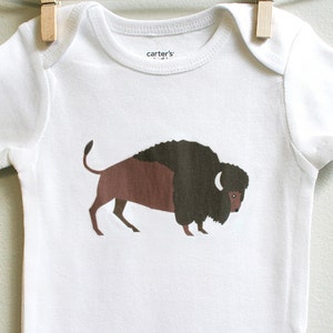 Buffalo Cotton Baby Bodysuit for Boy or Girl, Sizes Newborn to 24 Months