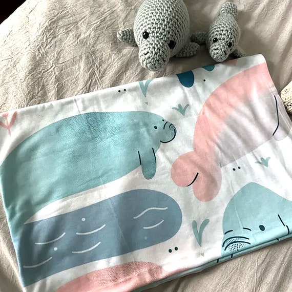 Manatee Baby Swaddle Blanket Perfect for Newborns Gender Neutral Design Nautical Baby Shower Gift Coming Home Accessory Nursing Cover Etsy Canada