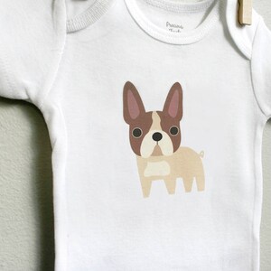 French Bulldog Baby Clothes Bodysuit Romper for Baby Boy or Baby Girl, Coming Home Outfit, Baby Shower Gift, Gender Neutral Baby Gift imagem 3