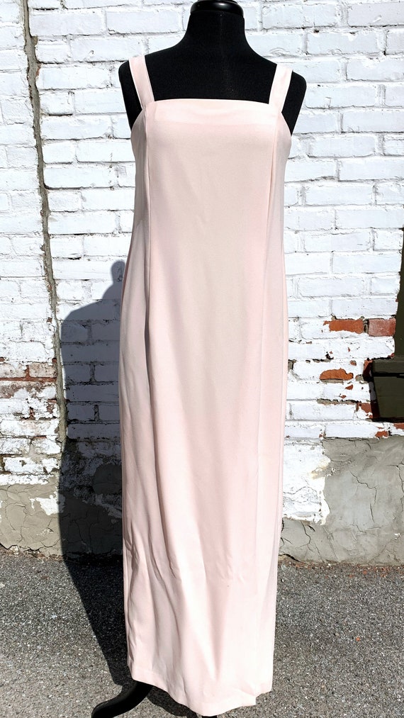 Pastel Pink Crepe Formal Dress