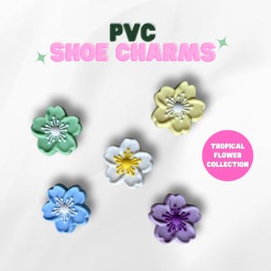Tropical Flower Clog Charms | Bright Floral Shoe Charms | Vibrant Summer Aesthetic | Multiple Colors | Individual or Full Set