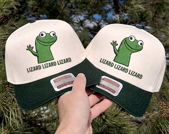 Embroidered Lizard Meme Trucker Hat, Funny Lizard Lizard Lizard TikTok Trend, Embroidery Lizard Viral Hat, Trending TikTok, Gift for her