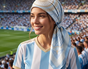 Argentinsk fotbolls sidenbandana, Argentina fotbollsmästerskap satinhalsduk, Argentina världsfotbolls solbandana